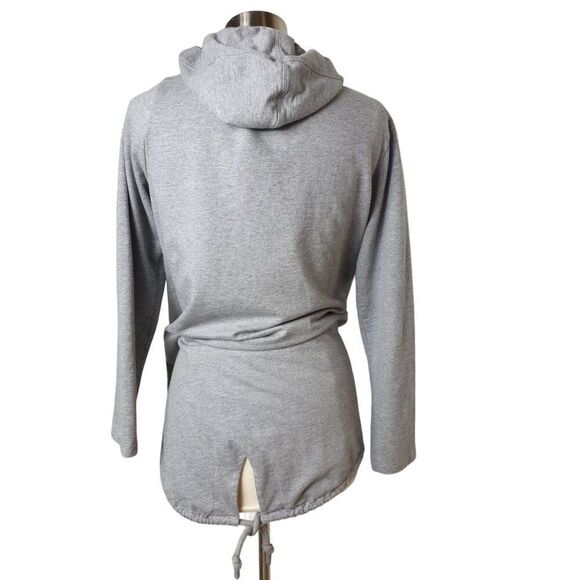 Westbound Womens Hooded Cardigan M Gray Drawstring Jacket Wrap Open Front Tie - Picture 2 of 7